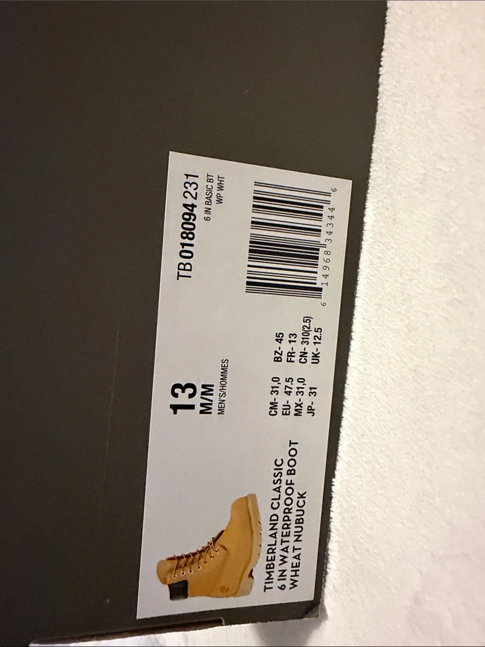 Men's Classic Timberland Waterproof Boots 6” Wheat color